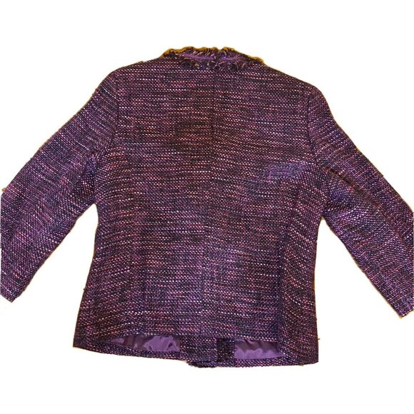 Charter Club L Button Up Jacket Purple Polyester Lining Acrylic Material Shell - Picture 3 of 12